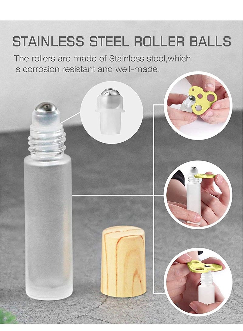 Essential Oil Roller Bottles, 10ml Roll on bottle with Stainless Steel Balls, 12 Pack Portable Refillable Clear Perfume Sample Bottles - Image 5