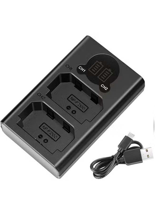 Neewer Neewer Dual USB Charger for Sony NP-FZ100 Battery, Compatible with Sony ZV-E1, FX3, FX30, A1, A9 II, A7R V, A7S III, A7 IV, A6600, A7C Cameras, Designed with LCD Display, Versatile Charging Options - Image 1