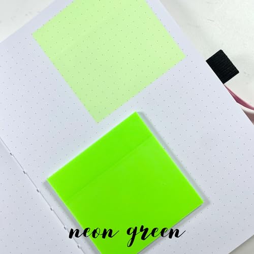 SHUTTLE ART Transparent Sticky Notes - 50 Sheets Translucent Waterproof Colorful Clear Sticky Note Annotating Removable Self Adhesive Memo Message Reminder for Home Office School (Green Sticky Notes) - Image 2