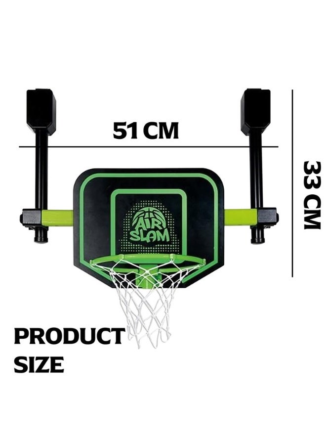 Hostfull Moving Basketball Hoop Set | Hanging Basketball Hoop Stand | One Ball, One Pump | Electronic Glow in the Dark Basketball Set | Toddler Basketball Toys for Boys Age 5 6 8 12 (Green) - Image 2