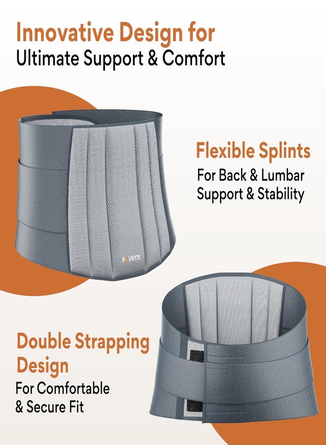 FOVERA Lumbo Sacral Support Belt - Daily Wear Back Brace for Sprains, Strains & Spasms | Comfortable Double Strapping for Lumbar Spine Relief | For Men and Women (Large, 1 Unit) - Image 3