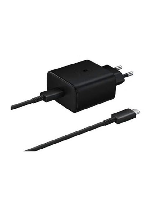 محول سفر فائق السرعة مع كابل USB من النوع C إلى USB من النوع C بقدرة 45 وات باللون الأسود