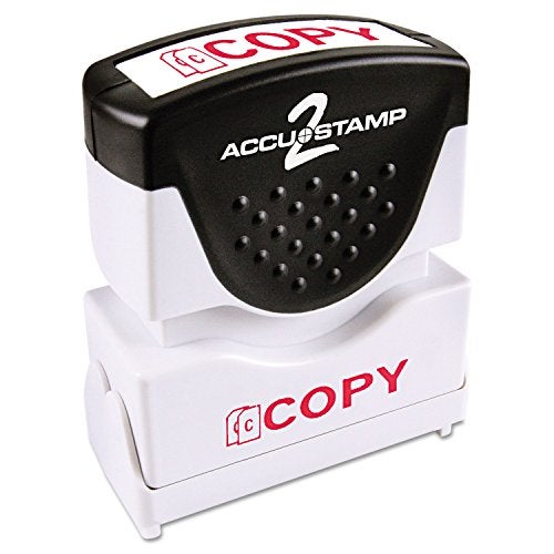 ACCUSTAMP2 035594 Pre-Inked Shutter Stamp with Microban Red Copy 1 5/8 x 1/2 - Image 1