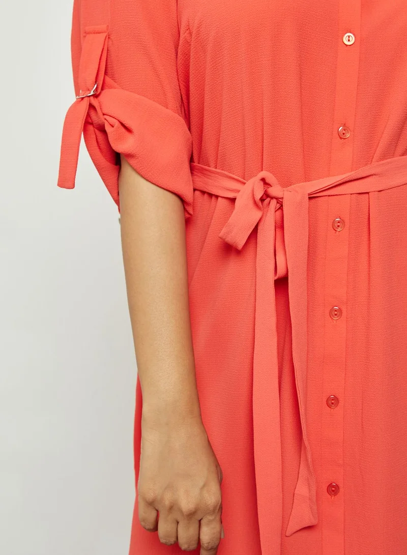 EVANS Belted Shirt Maxi Dress