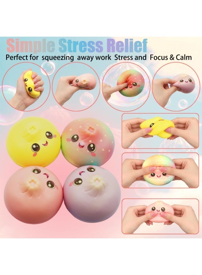 Meetion 2PCS Dumpling Toys Squishy, Slow Rising Squishy Squeeze Toys for Kids, Slow Rise Squishies Stress Relief Fidget Toy for Anxiety Relief Party Favors Classroom Prizes - Image 3