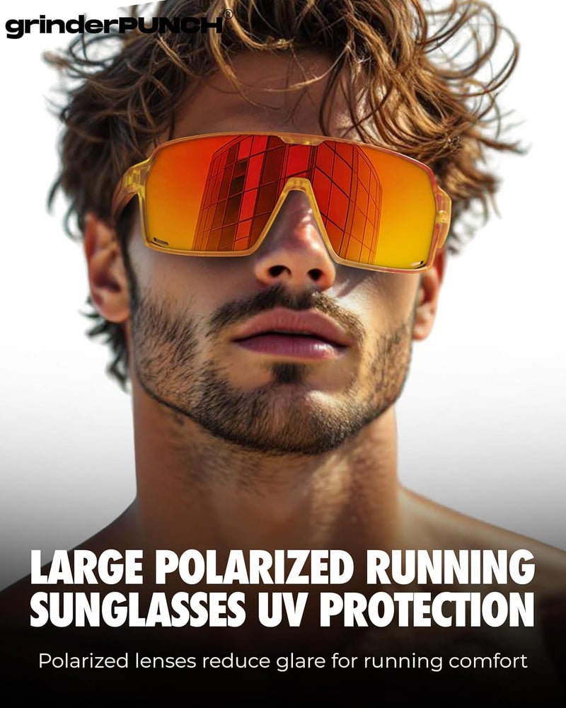 grinderPUNCH Modern look XL Baseball, Pickleball, Running, Hiking & Cycling Polarized Sport Sunglasses for Men & Women with UV Protection Water rust proof - Image 2