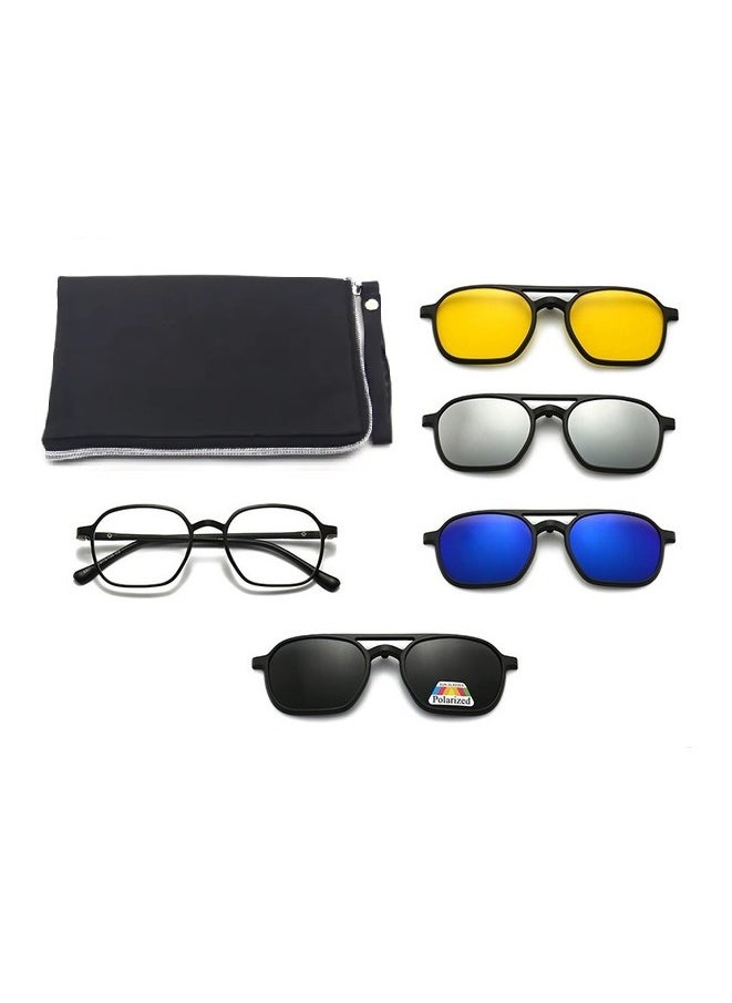Generic Unisex sunglasses featuring a TR90 base frame with four magnetic replacement lenses in various colors, polarized sunglasses, superior UV400 protection, and an elegant leather case, perfect for a special gift. Exclusively from INFINITYHANDMADE.  - Image 1