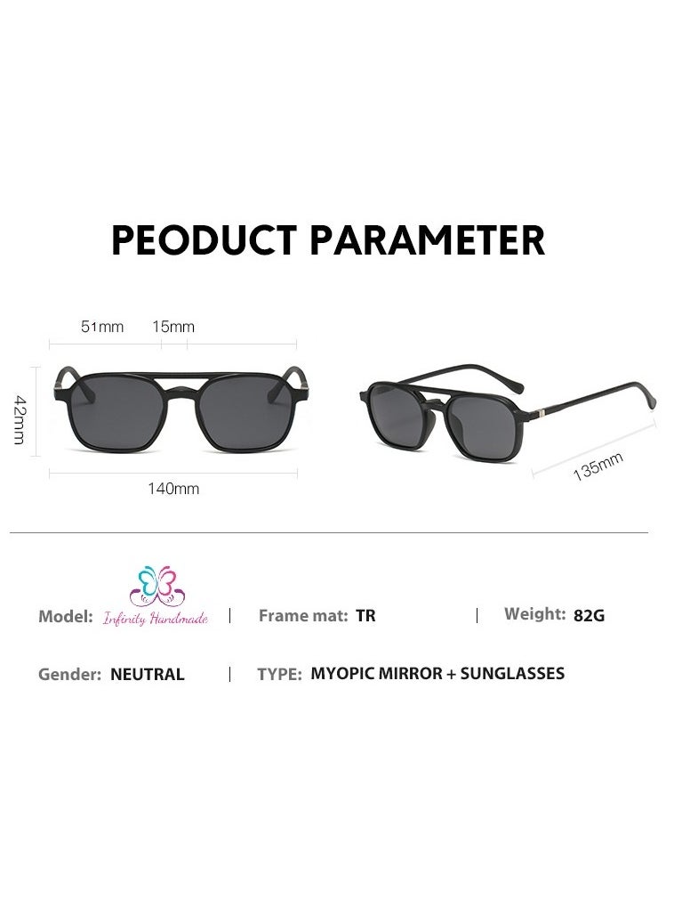 Generic Unisex sunglasses featuring a TR90 base frame with four magnetic replacement lenses in various colors, polarized sunglasses, superior UV400 protection, and an elegant leather case, perfect for a special gift. Exclusively from INFINITYHANDMADE.  - Image 3