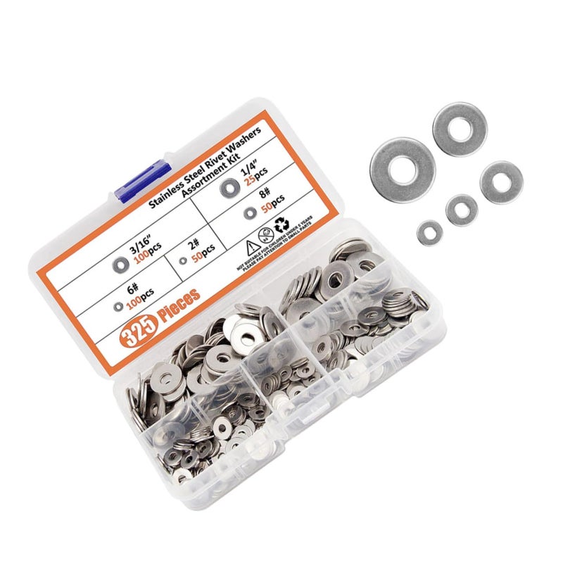325 Pcs Flat Washers Assortment Kit M3 M4 M5 M6 for Screws Fasteners Mechanical Applications - Image 5