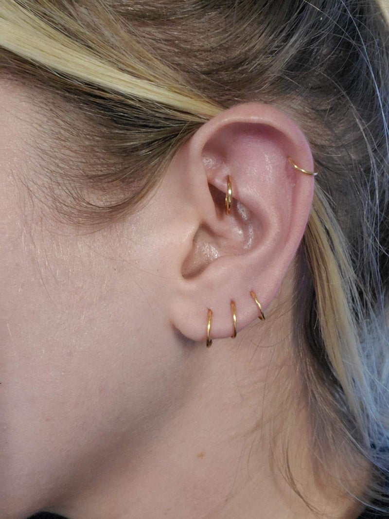 MODRSA Fake Nose Ring Fake Earring Hoop Spring Faux Lip Earrings Cartilage Conch Hoops Earring Clip on Nose Ring Hoops Non Piercing Jewelry for Women - Image 4