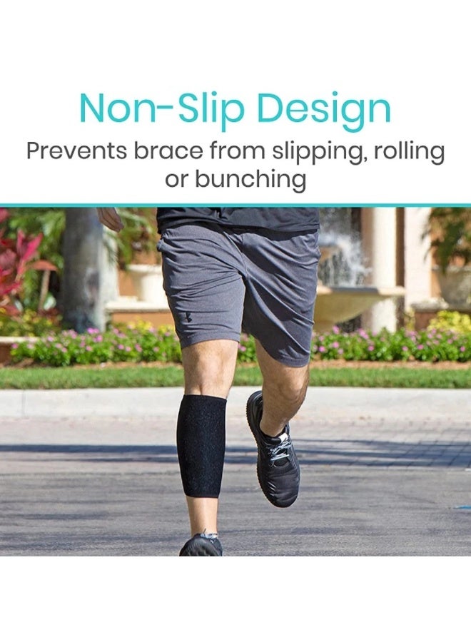 FDTY دعامة الساق - دعامة قابلة للتعديل للساق - ضمادة ضغط للساق السفلية تزيد الدوران وتقلل تورم العضلات - غطاء الساق للرجال والنساء (أسود) - Image 3
