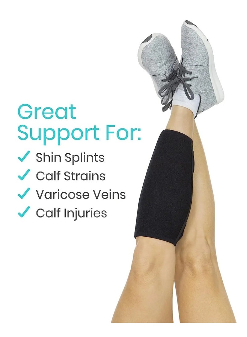 FDTY دعامة الساق - دعامة قابلة للتعديل للساق - ضمادة ضغط للساق السفلية تزيد الدوران وتقلل تورم العضلات - غطاء الساق للرجال والنساء (أسود) - Image 5