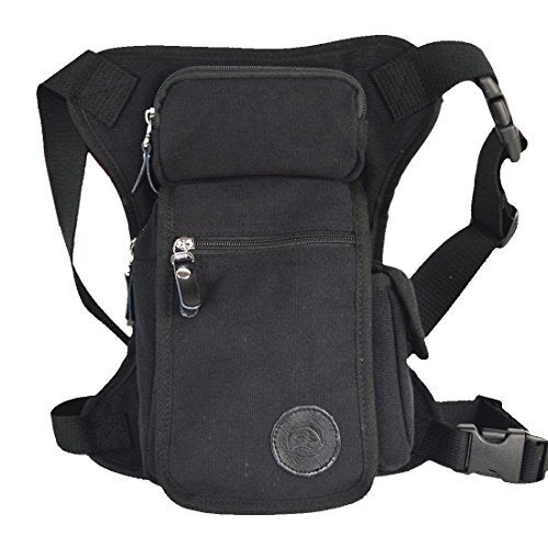 Hebetag Canvas Drop Leg Bag Outdoor Travel Waist Pack Thigh Bag for Men Women Tactical Military Motorcycle Bike Multi-pocket Drop Leg Bags Pouch - Image 1