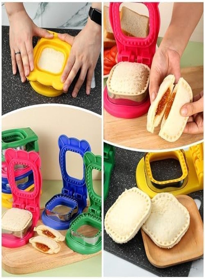 GAMAHA Sandwich Cutter and Sealer for Kids Lunch,Stainless Steel Baking Tools,Crustless Sandwich Press Mold Cookie Bread Pancake Maker for Boys Girls Lunch Great Square Multicolor 1PCS - Image 3