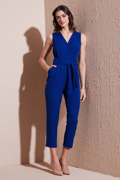 Lela Slim Fit Straight Leg Double Breasted Belted Jumpsuit Women's Jumpsuit 6783626