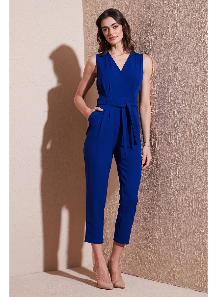 Lela Slim Fit Straight Leg Double Breasted Belted Jumpsuit Women's Jumpsuit 6783626