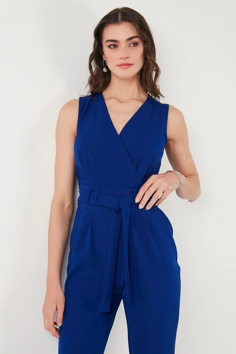 Lela Slim Fit Straight Leg Double Breasted Belted Jumpsuit Women's Jumpsuit 6783626