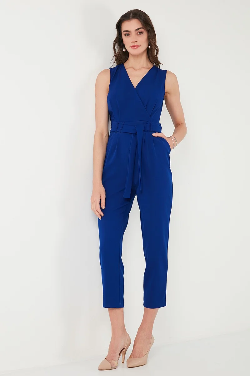 Lela Slim Fit Straight Leg Double Breasted Belted Jumpsuit Women's Jumpsuit 6783626