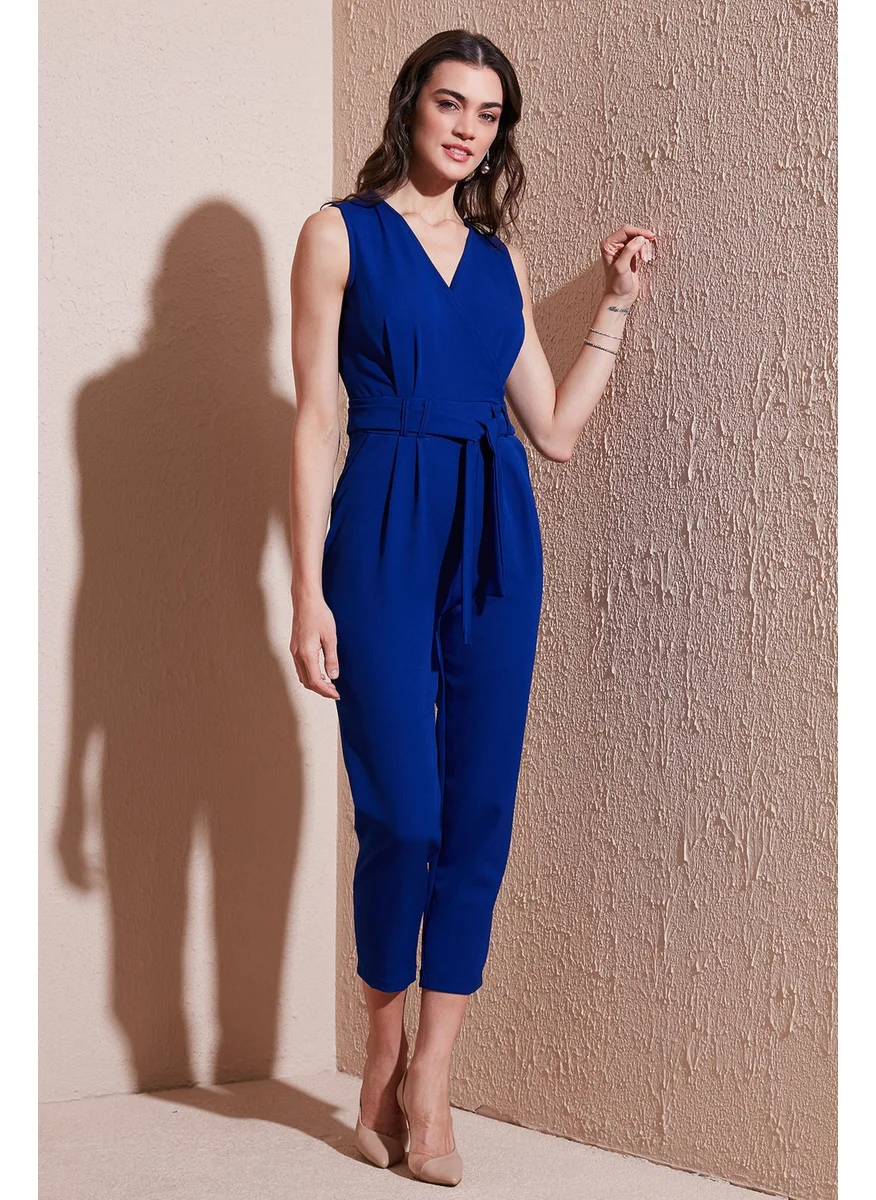 Lela Slim Fit Straight Leg Double Breasted Belted Jumpsuit Women's Jumpsuit 6783626