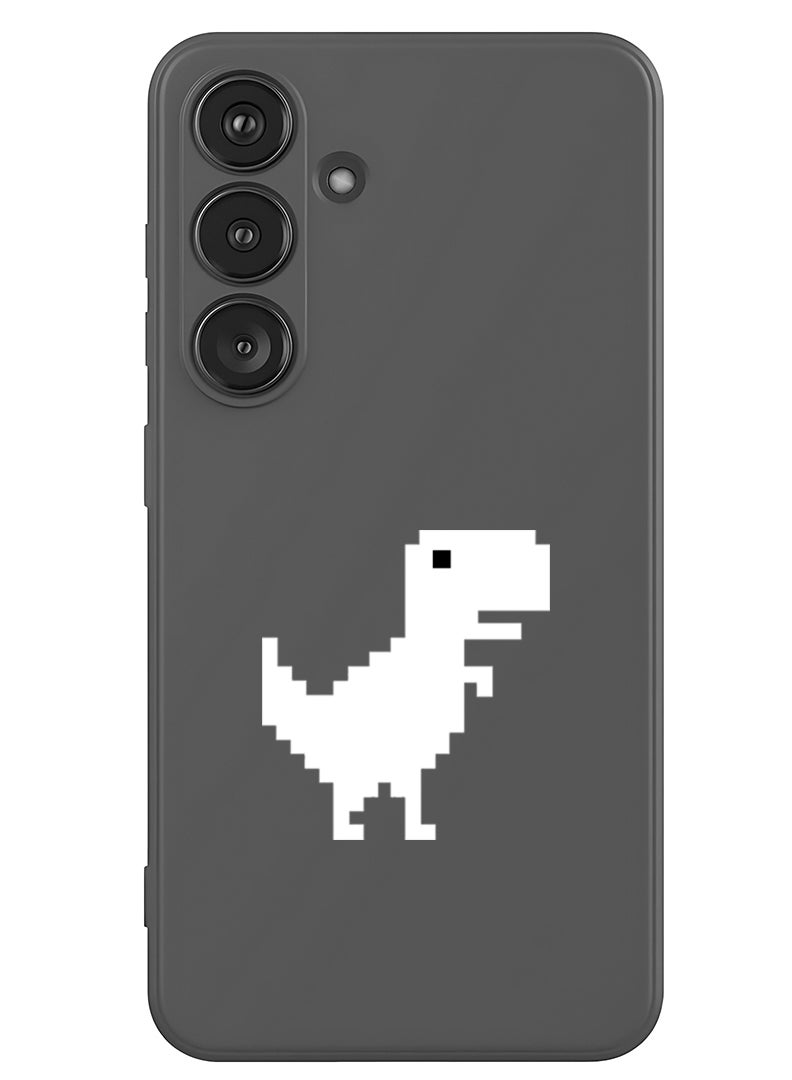 Theodor Protective Slim Fit Case Liquid Silicone Cover with Full Body Protection Anti-Scratch Shockproof Case For Samsung Galaxy S25 (Blue) - Offline Dino - White - Image 1