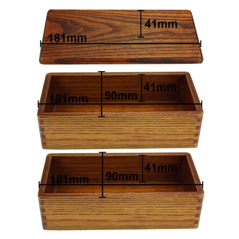 AOOSY Wood Bento Box, Lunch boxes, Japanese Traditional Natural Square Wooden Lunch Containers Women's Men's Adult Wood Bento Box with Spoon Fork kit - Image 3