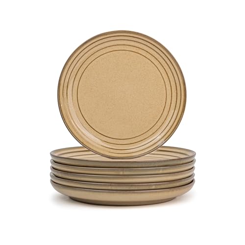 Shay Quarter Plates Set of 6, Beige Reactive | Glossy Finish | Ceramic Snack Plates | Snacks Plates Set of 6 | Dessert Plates | Snack Plate | Small Plates (Quarter Plate, Beige Reactive) - Image 1