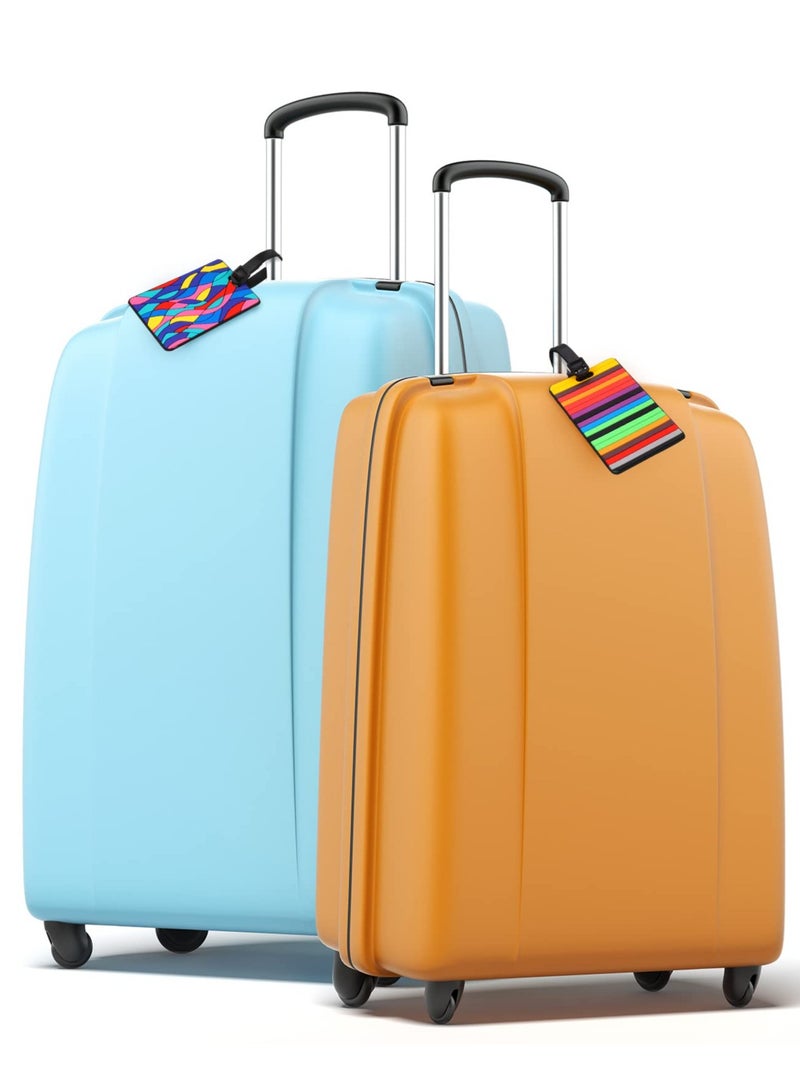 SOLARAE Luggage Tag, 6 Piece Suitcase Luggage Tags Handbag Travel Bag School Bag Handbag Instrument Tag Name Address Tag with Information Card Stock and Hanging Buckle - Image 2