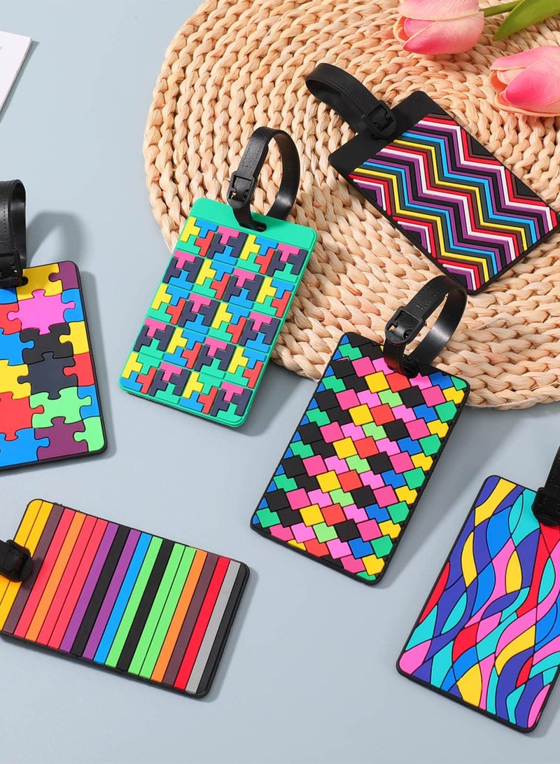 SOLARAE Luggage Tag, 6 Piece Suitcase Luggage Tags Handbag Travel Bag School Bag Handbag Instrument Tag Name Address Tag with Information Card Stock and Hanging Buckle - Image 3