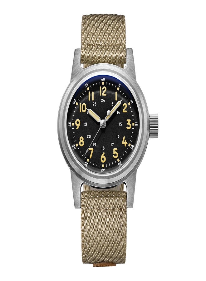 ADDIESDIVE 36 mm Vintage Military Watches for Men Automatic 200 M Water Resistant NH35 Steel Sports Wristwatch Nylon Strap, 2076 Black - Image 1