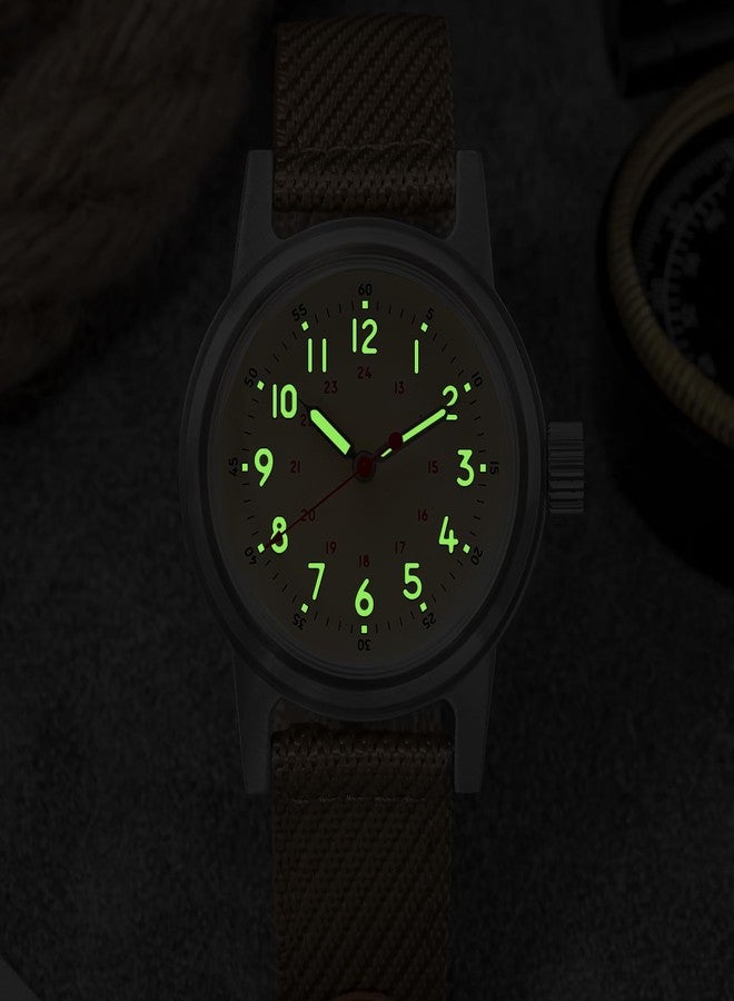 ADDIESDIVE 36 mm Vintage Military Watches for Men Automatic 200 M Water Resistant NH35 Steel Sports Wristwatch Nylon Strap, 2076 Black - Image 4