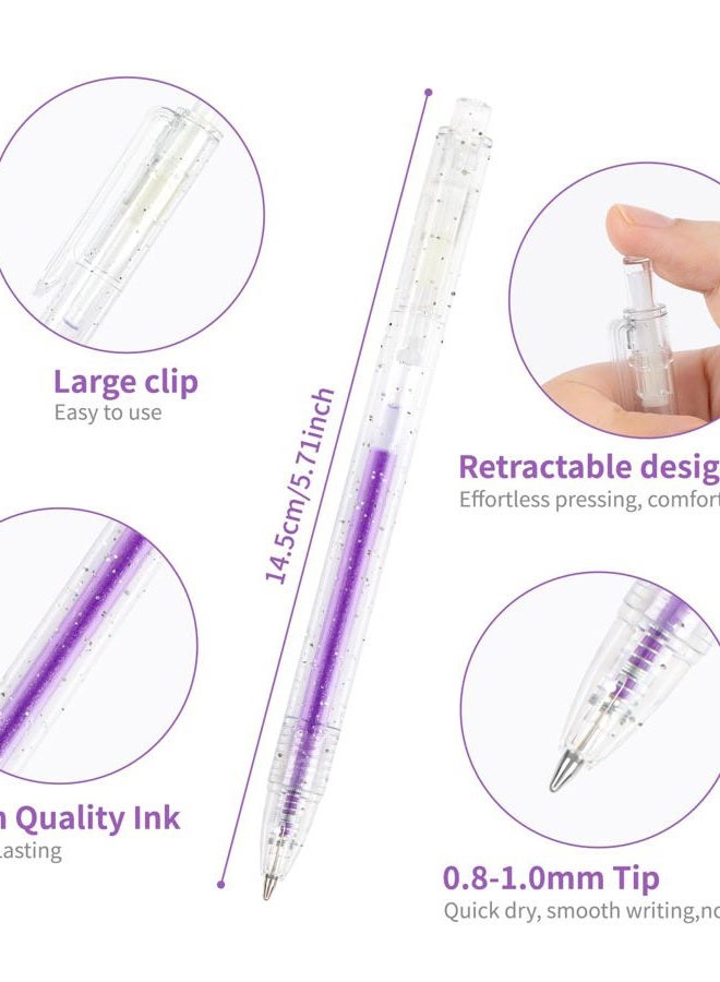 Joyask Glitter Gel Pens, 36 Colors Metallic Vibrant Sparkle Gel Pens for Coloring Journaling Drawing Doodling Colored Pen Colored Gel Pens for Kids Adult Fun Pens 0.8-1mm - Image 3