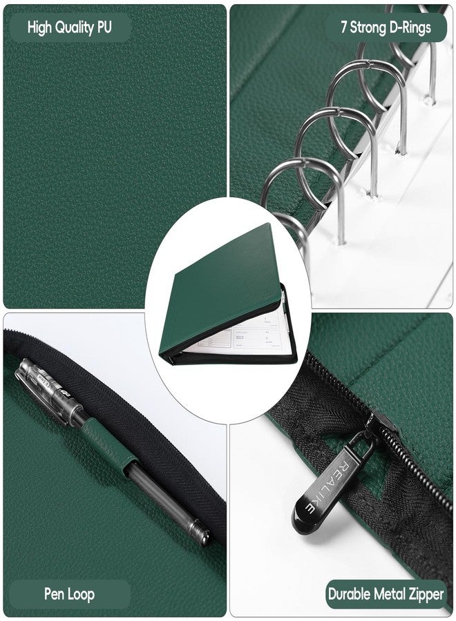 REALIKE Zippered Business Checkbook Binder for Business Checks, 7 Ring Check Binder for 9x13 Sheets,600 Checks Capacity, PU Leather Portfolio with Zipper Pouch & Storage Organizer - Image 3
