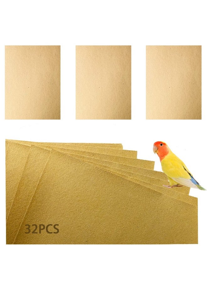 Hamiledyi Hamiledyi Bird Gravel Paper, Special Sea Sand Liner for Page, Parrot Cage Gravel Paper Mat, 17x11 Inch Disposable Cushion Pads for Bird Parakeet Budgie 32PCS - Image 1
