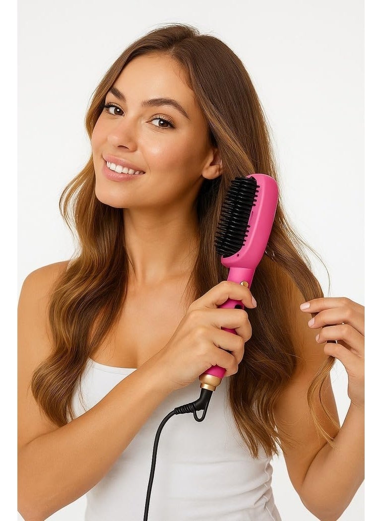 هوم جولد فرشاة فرد الشعر الكهربائية HG-1001 – تسخين سريع بشاشة رقمية LED، تحكم في الحرارة ، مناسبة لجميع أنواع الشعر - Image 3