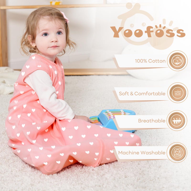 Yoofoss Baby Sleep Sack 6-12 Months Baby Wearable Blanket 100% Organic Cotton 2-Way Zipper TOG 0.5 Toddler Sleeping Sack, Lightweight Sleep Sacks for Babies - Image 2