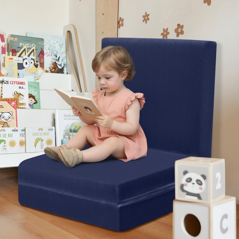 MeMoreCool Foldable Floor Mattress for Kids, Trifold Nap Mat for Toddlers, Portable Daycare Sleeping Futon or Floor Bed, Navy, 57x22 Inch - Image 4