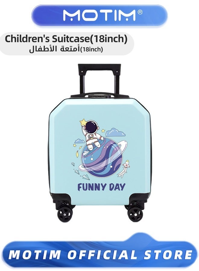 Motim Travel Luggage Carry-On Luggage Kid's Luggage 18 inch Small Luggage with Spinning Wheels Cartoon Suitcase - Image 1
