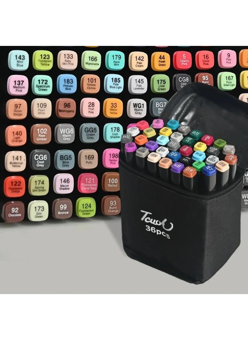 Event Marker 36 Piece Set Portable Marker Pen Set with Bag 36 Color Double Sided Marker Pen Set  - Image 1