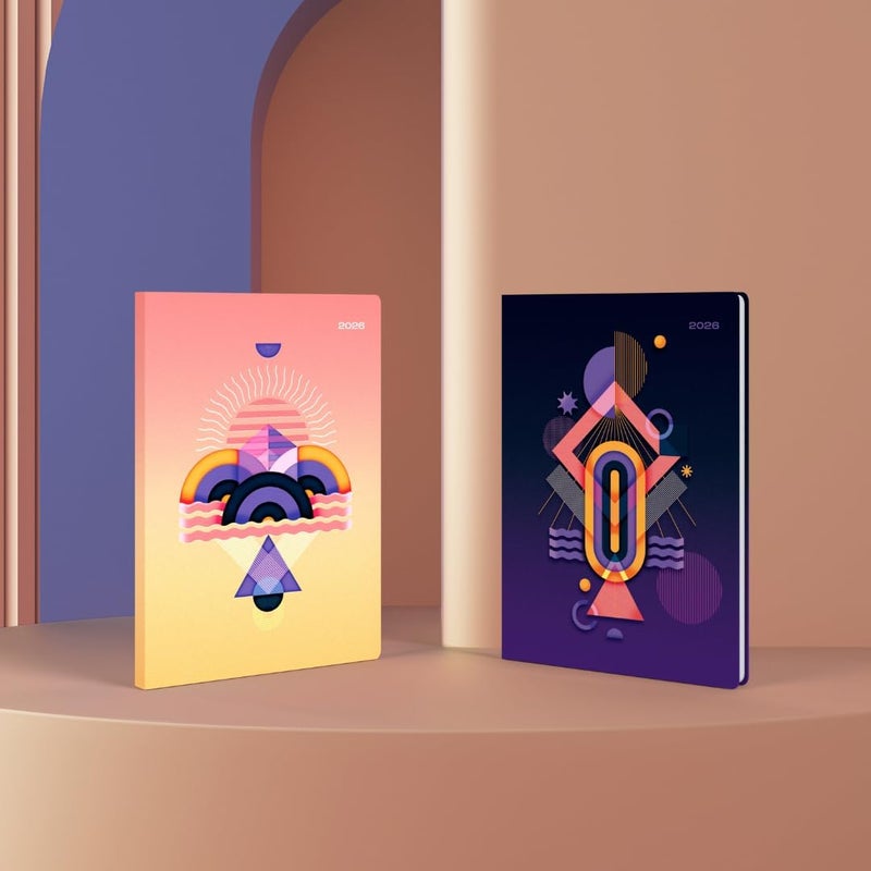 Collins - Irregular Geometrics - 2026 12 Month Calendar Year Planner, Week-To-View Diary, A5 Hard Cover - Yellow (E-IG153.45-26) - Image 5