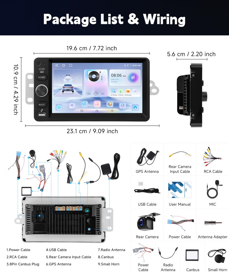METEESER Car Stereo for Chevrolet Chevy Silverado Impala Tahoe GMC Sierra Yukon Hummer 2+64G Car Radio 5G WiFi Wireless Carplay Android Auto,7“ IPS,GPS,FM,SWC,Bluetooth,Backup Camera Plug-and-Play - Image 5