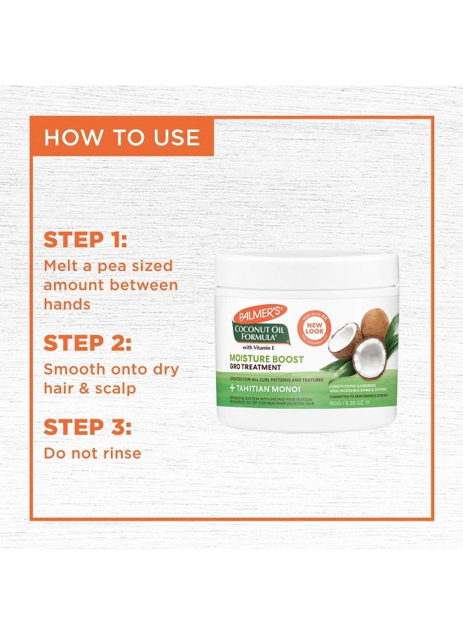 PALMER'S Palmer's Coconut Oil Formula Moisture Gro Hairdress Hair Cream, Restorative Leave In Conditioner to Minimize Breakage and Add Shine, 5.25 Ounce Jar  - Image 4