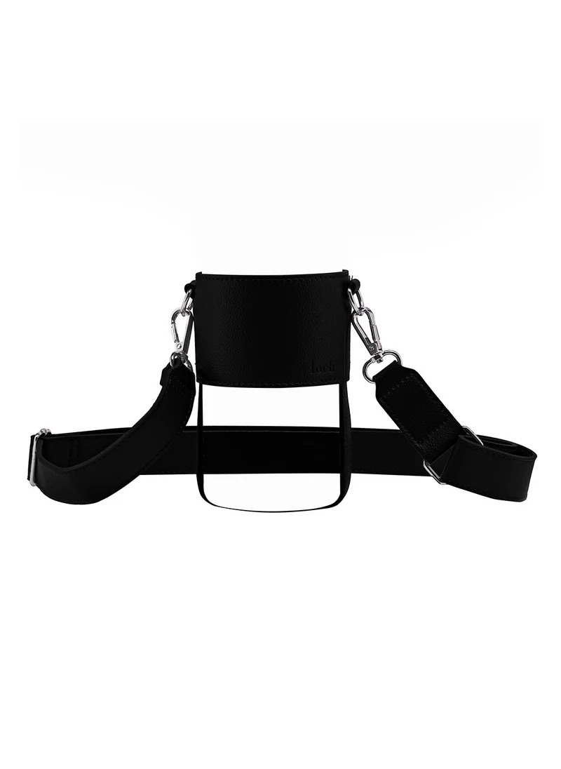 LOCH Black Adjustable Vegan-Leather Loch Strap with Silver Detailing for 900/1200 ml Bottles