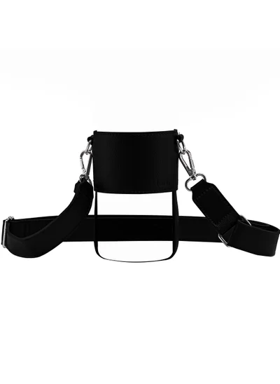 لوك Black Adjustable Vegan-Leather Loch Strap with Silver Detailing for 900/1200 ml Bottles