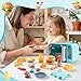 MINDNOOK Toddler Microwave Toys Kitchen Playset with Light Sound Kids Pretend Play Electronic Oven with Play Food Learning Toys for Girls Boys Ages 3 - Image 4