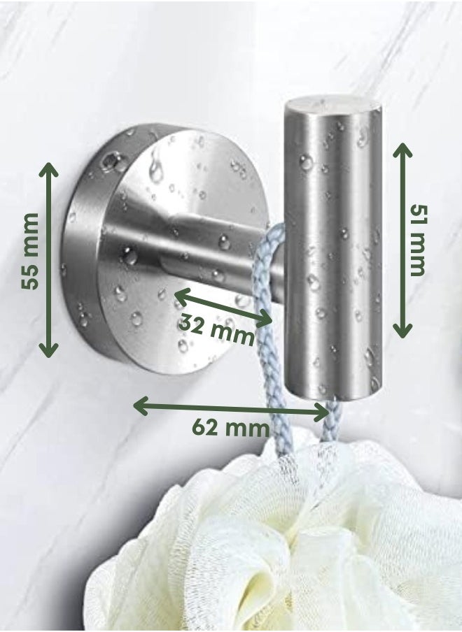 Zence Design - (2 Pack) Black Screw-In Wall, Wall-Mounted Drill Hooks, Heavy Duty Stainless Steel Hooks for Bathroom, Kitchen, and as Clothes Hangers - Image 1