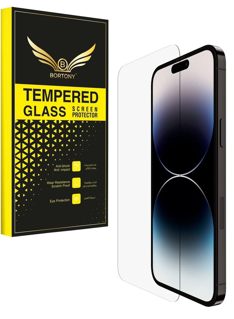 BORTONY Screen Protector Compatible with 14 Pro Max 6.7" Tempered Glass 9H Hardness [HD Clear] [Anti-Scratch] [Bubble Free] For Apple iPhone 14 Pro Max - Image 1