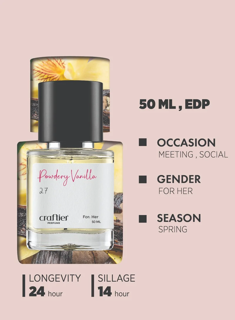 Craftier Perfume Inspired-Olympea POWDERY VANILLA - Inspired of-OLYMPEA, Eau De Parfum for Women - 50ml, Long Lasting Powdery Fragrance Upto 24 Hrs, Travel Size Women's Perfume for Women | Best Price UAE