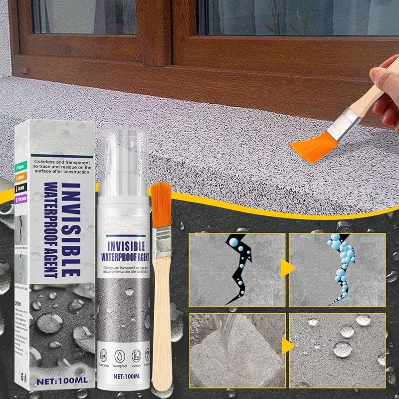 ويوبلز مانع تسرب فائق الخفة ومقاوم للماء، بخاخ مانع للتسرب، مانع تسرب عازل مقاوم للماء مع فرشاة، مانع تسرب سهل وسريع لإصلاح الفجوات وسد الوصلات والفجوات والتسريبات (قطعة واحدة) - Image 4
