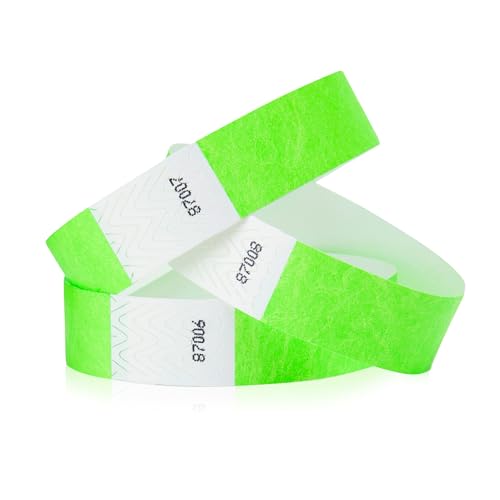 Wristco 700 WristCo Neon Green Tyvek Wristbands for Events - Tamper-Proof Design & Fluorescent Color Prevent Reuse Premium-Grade Bracelets for Hospital & Medical ID, Party & VIP Identification - Image 1