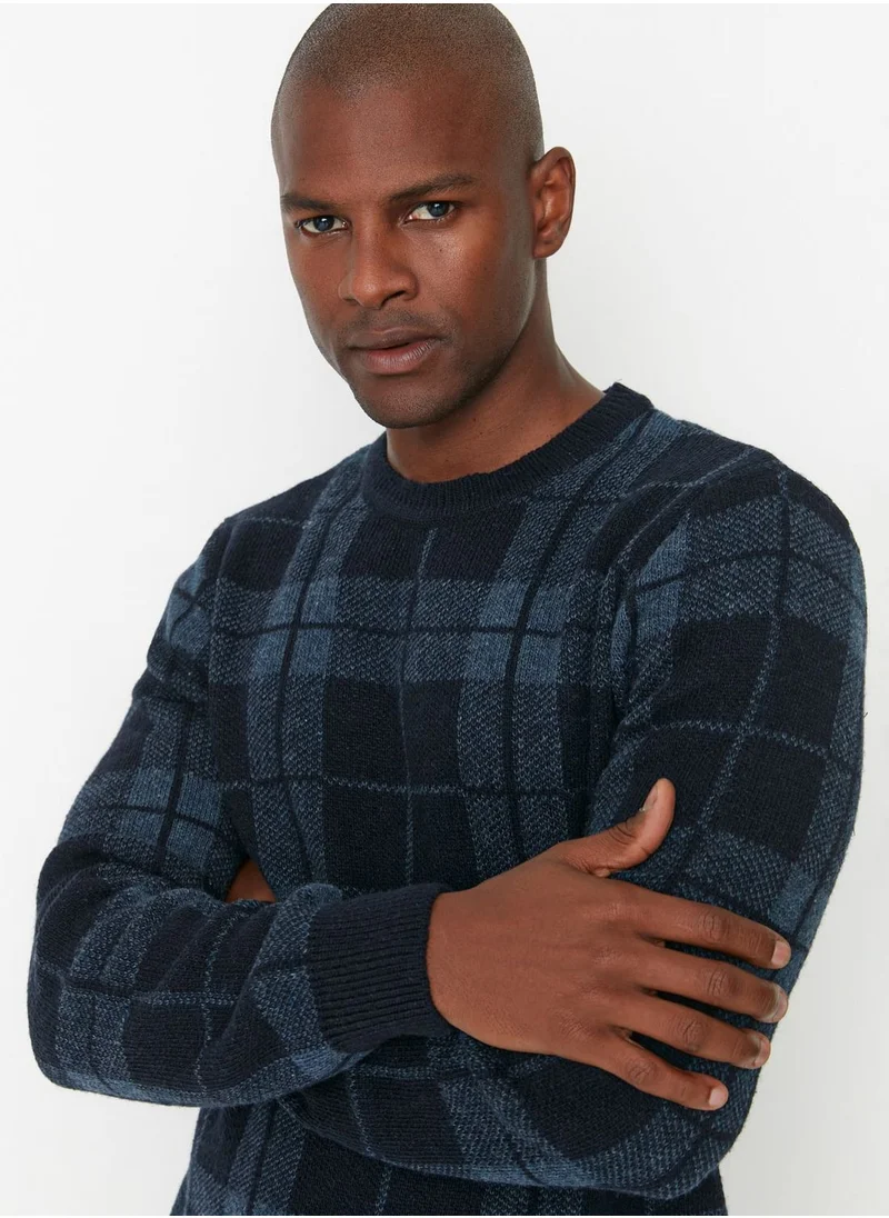 trendyol Checked Knitted Sweater